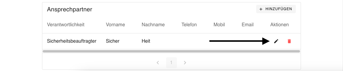 Ansprechpartner bearbeiten