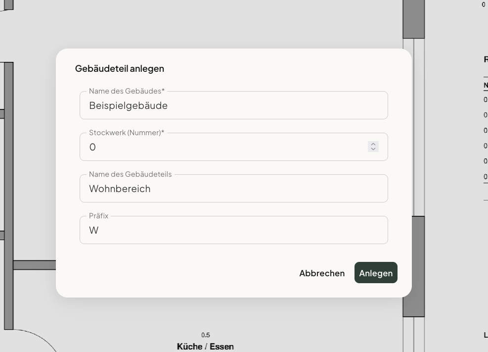 Abschnitt Informationen angeben