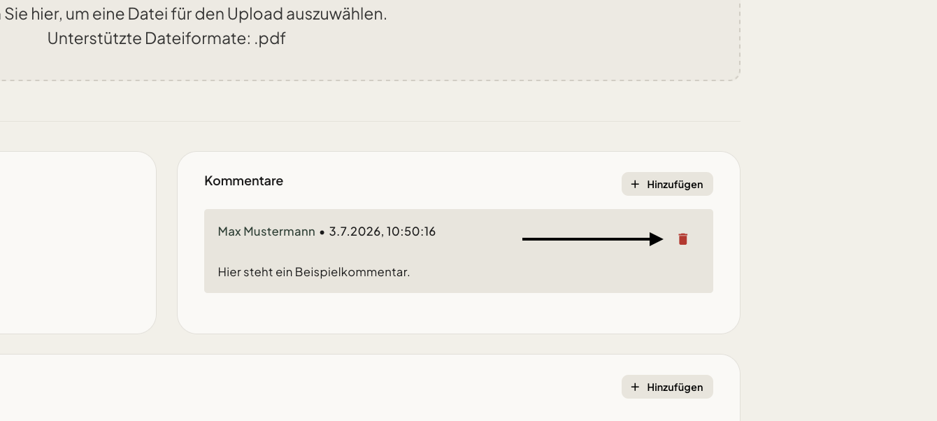 Kommentare löschen