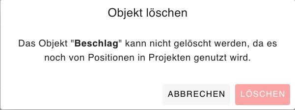 Objekt löschen best�ätigen