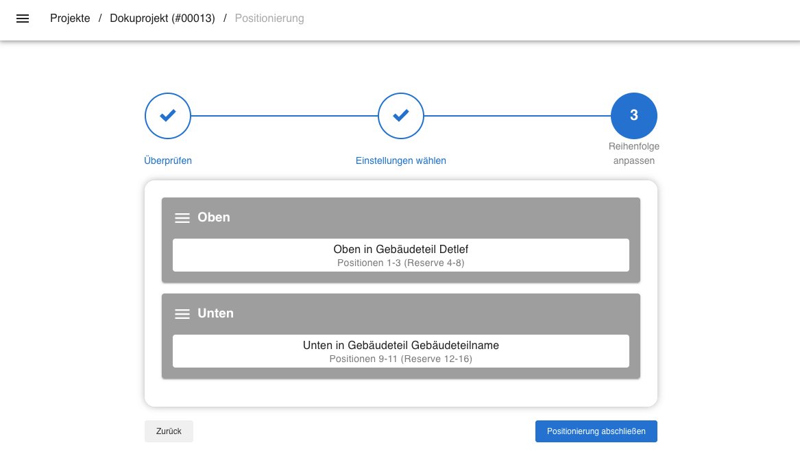 Reihenfolge anpassen