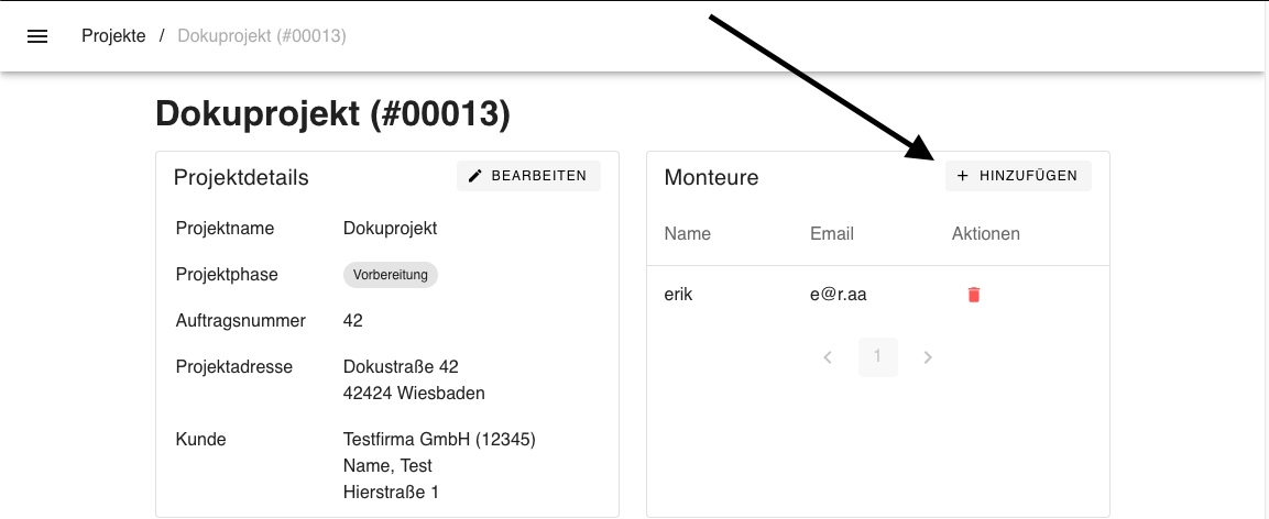 Monteure hinzufügen