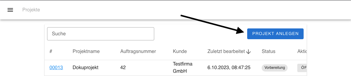 Neues Projekt erstellen